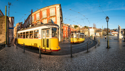 Fototapeta na wymiar Largo Santa Luzia street panorama in Lisbon, Portugal