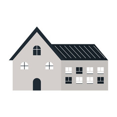 gray house illustration