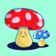 cute mushroom in cartoon design illustration in vector