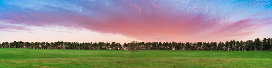 Willen Lakeside park at sunrise in Milton Keynes. England