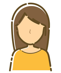 Simple female faceless icon