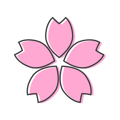 Stylishly designed cherry blossom. Vector.
