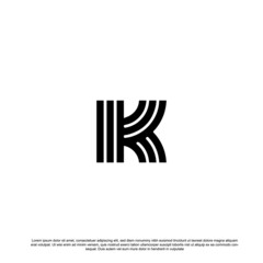 Modern K logo design vector