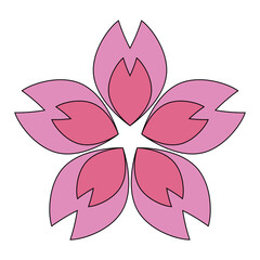 Cherry blossom. Japanese sakura icon. Vector.