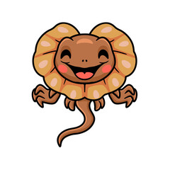 Cute little frilled lizard cartoon