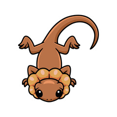 Cute little frilled lizard cartoon