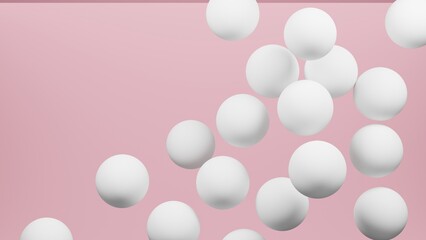 3D Illustration Particle Sphere Molecular Atomic Treatment Protein Collagen Cosmetic Healthy Element Nutrition Ingredient Medicine Serum Skincare Organic Wellness Supplement Food Additive Pink White 