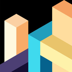 Abstract background. 3d cubes, cubic elements and blocks. Techno or business concept for wallpaper, banner, background, landing page