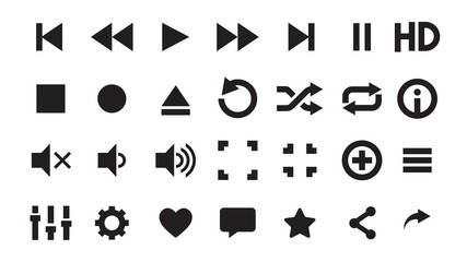 Media player icons vector illustration. eps 10