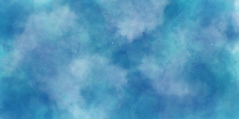 Aquamarine watercolor strip multilayered. Blank Abstract light watercolor paper background with space for copy space. fantastic soft cloud and sky abstract background with grunge texture
