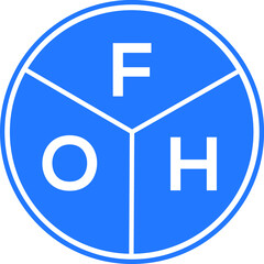 FOH letter logo design on black background. FOH  creative initials letter logo concept. FOH letter design