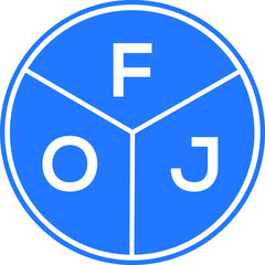 FOJ letter logo design on black background. FOJ creative  initials letter logo concept. FOJ letter design
