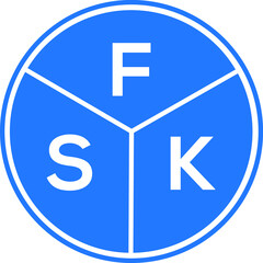 FSK letter logo design on White background. FSK creative Circle letter logo concept. FSK letter design. 