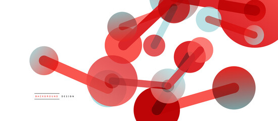 Line points connections geometric abstract background. Circles connected by lines. Trendy techno business template for wallpaper, banner, background or landing