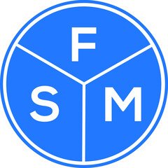 FSM letter logo design on White background. FSM creative Circle letter logo concept. FSM letter design. 