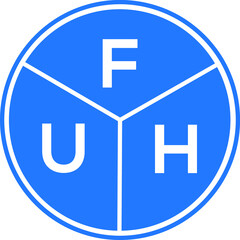 FUH letter logo design on White background. FUH creative Circle letter logo concept. FUH letter design. 