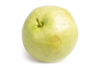 Organic Fresh Raw Thai Guava isolated on white background with clipping path	

