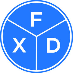 FXD letter logo design on black background. FXD  creative initials letter logo concept. FXD letter design.
