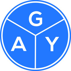 GAY letter logo design on black background. GAY  creative initials letter logo concept. GAY letter design.