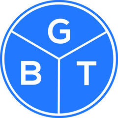 GBT letter logo design on White background. GBT creative Circle letter logo concept. GBT letter design. 