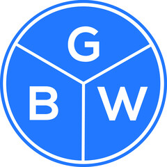 GBW letter logo design on White background. GBW creative Circle letter logo concept. GBW letter design. 