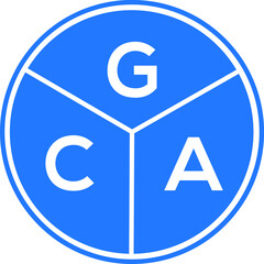 GCA letter logo design on White background. GCA creative Circle letter logo concept. GCA letter design. 
