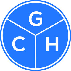 GCH letter logo design on White background. GCH creative Circle letter logo concept. GCH letter design. 
