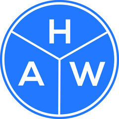 HAW letter logo design on black background. HAW  creative initials letter logo concept. HAW letter design.