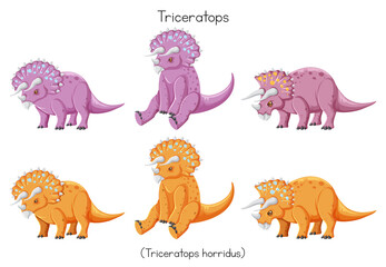 Triceratops in purple and orange color