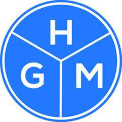 HGM letter logo design on White background. HGM creative Circle letter logo concept. HGM letter design. 