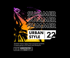 Pixel style Summer Graphic Design for T shirt Street Wear and Urban Style