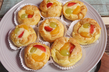 fruit pie cake on the plate
