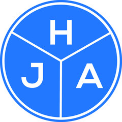 HJA letter logo design on black background. HJA creative  initials letter logo concept. HJA letter design.