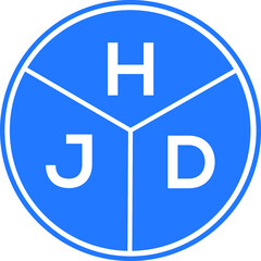 HJD letter logo design on black background. HJD  creative initials letter logo concept. HJD letter design.