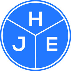 Obraz premium HJE letter logo design on black background. HJE creative initials letter logo concept. HJE letter design.