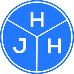 HJH letter logo design on black background. HJH  creative initials letter logo concept. HJH letter design.