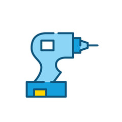 Small hand-held electric drill. Pixel perfect, editable stroke color icon