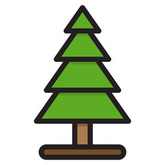 Fototapeta premium tree color line style icon