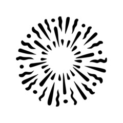 Obraz premium Doodle carnival firework. Shiny forework for parties and celebrations. Vector illustration isolated in white background