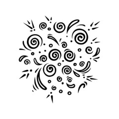 Doodle carnival firework. Shiny forework for parties and celebrations. Vector illustration isolated in white background