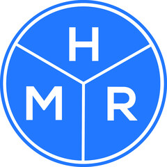 HMR letter logo design on White background. HMR creative Circle letter logo concept. HMR letter design. 