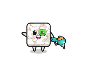 ceramic tile cartoon as future warrior mascot