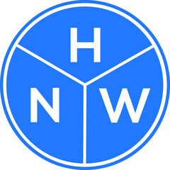 Obraz premium HNW letter logo design on White background. HNW creative Circle letter logo concept. HNW letter design. 