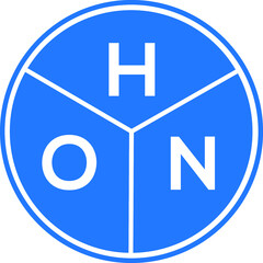 Obraz premium HON letter logo design on black background. HON creative initials letter logo concept. HON letter design.