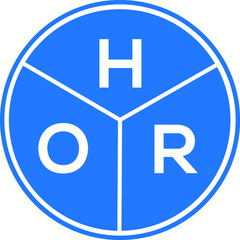 Obraz premium HOR letter logo design on black background. HOR creative initials letter logo concept. HOR letter design.