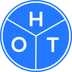 Obraz premium HOT letter logo design on black background. HOT creative initials letter logo concept. HOT letter design.