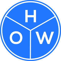 HOW letter logo design on black background. HOW  creative initials letter logo concept. HOW letter design.