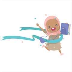 Muslim girl reading a book