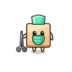 Fototapeta premium surgeon pizza box mascot character