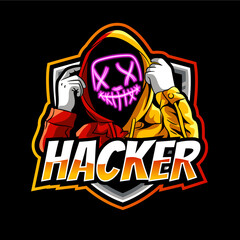 hacker mascot illustration for sports and esports logo © Ilhustrator